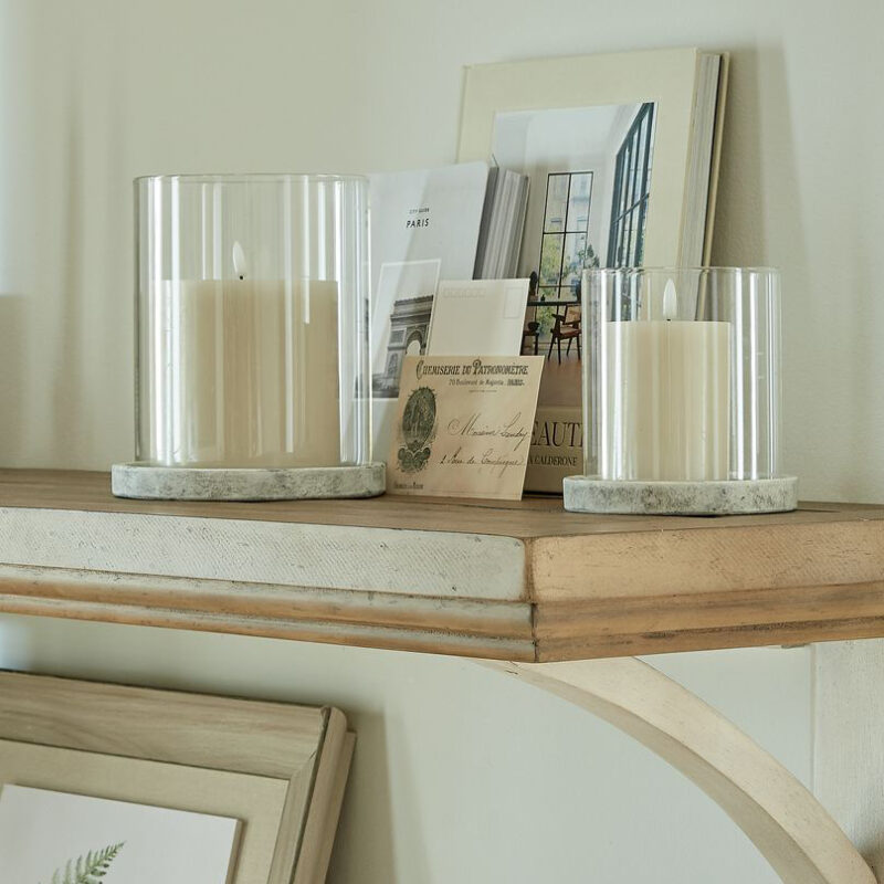 Athena Stone Hurricane Lanterns