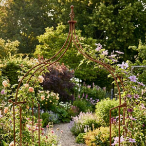 Bare Metal Ready to Rust Ogee Flower Arch