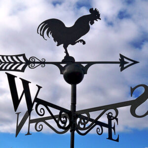 Cockerel Weathervane - Traditional Poppy Forge Black Steel Weathervane