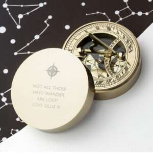 Navigation Compass - Personalised Brass Sundial and Compass