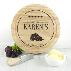 Cheese Board Gift Set - Personalised Hevea Wood Set