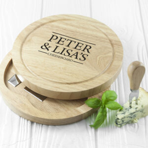 Couples Cheese Board – Beautifully Engraved Board & Knives Set