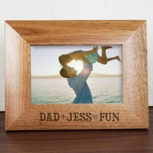 Personalised Dad Photo Frame - Solid Oak Wooden Frame