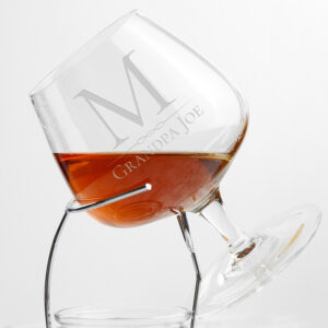 Personalised Brandy Glass Hand Etched with Initial and Message