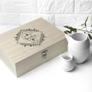 Decorative Personalised Wooden Tea Box