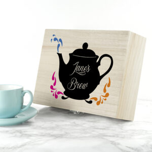 Engraved Tea Box - Personalised My Favourite Brews Box & Tea