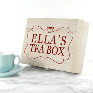 Wooden Personalised Tea Box - Choice of Teas