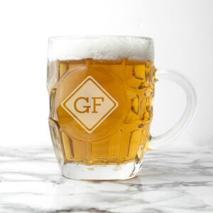 Personalised Pint Glass - Monogrammed Dimpled Beer Glass
