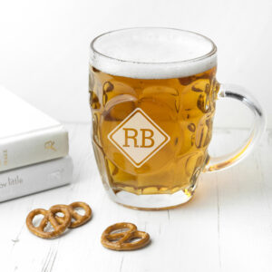 Classic Beer Stein Personalised with Diamond Monogram