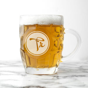Monogrammed Pint Glasses - Personalised Dimpled Beer Glass