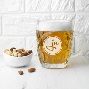Monogrammed Pint Glasses - Dimpled Beer Glass