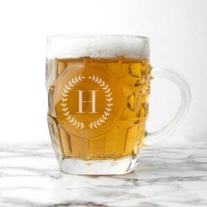 Personalised Pint Glases - Monogrammed Dimpled Beer Glass