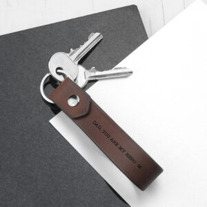 Personalised Leather Keyring - Engraved for Superb Mens Gifts