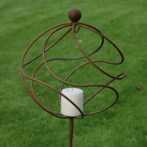 Garden Candle Holder - Rustic Tangle Ball Garden Stake