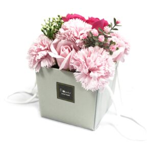 Soap Gift Baskets - Luxurious Pink Rose & Carnation Bath Flowers