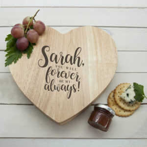 Valentines Gifts for Couples - Personalised Cheese Board & Knives