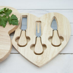 Personalised Wooden Cheese Board and Set of Knives