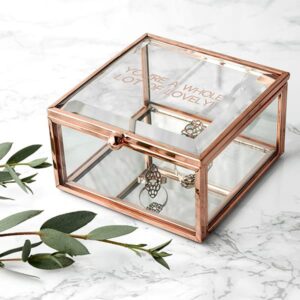 Glass Trinket Box Personalised - Rose Gold Filled