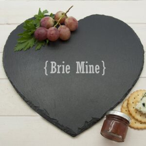 Romantic Brackets Heart Slate Cheese Board