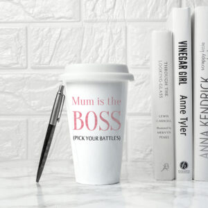 Ceramic Travel Mug Personalised for the Boss - Superb On The Go Gift