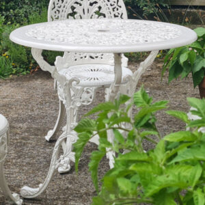 Coalbrookdale 68cm Patio Table in Old English White