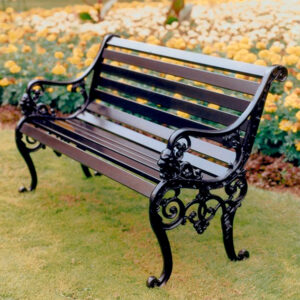 Sandringham Bench - Black & Mahogany Powder Coated