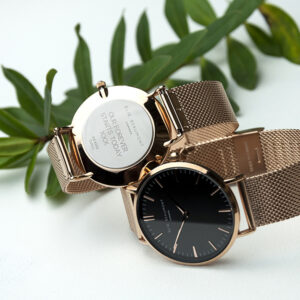 Elie Beaumont Personalised Rose Gold and Black Face - Sans Serif