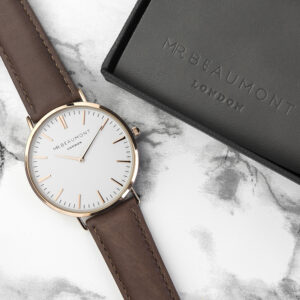 Engraved Mens Leather Watch | Mr Beaumont Modern-Vintage