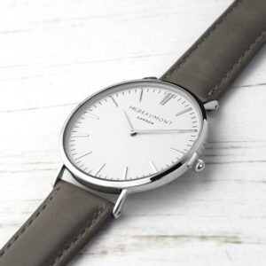 Mens Modern-Vintage Personalised Leather Watch In Ash