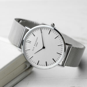 Personalised Ladies Silver Metallic Mesh Watch - Elie Beaumont