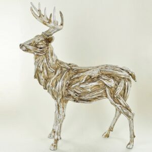 Stag Christmas Decorations - Beautiful Standing Stag in SIlver Drift Wood