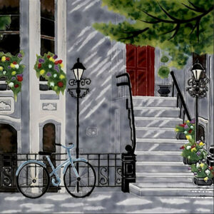 Ceramic Wall PIcture Tiles - Floral Staircase 12 Inches