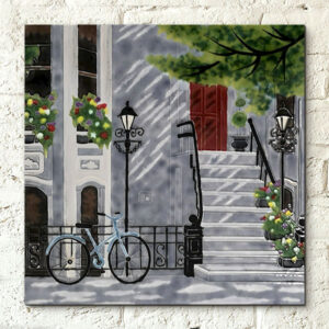 Ceramic Wall PIcture Tiles - Floral Staircase 12 by 12