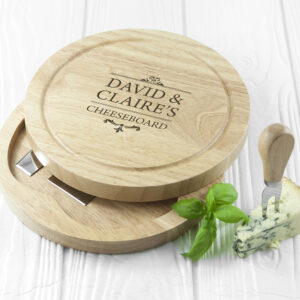 Cheese Board Set for Couples - Beautifully Engraved Board & Knives Set