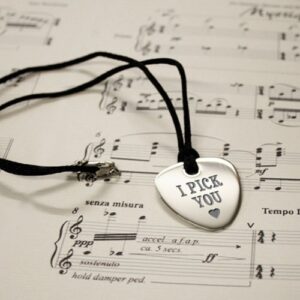 Mens Personalised Necklace - Fabulously Engraved Plectrum Pendant