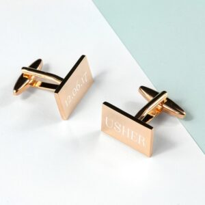 Personalised Rose Gold Cufflinks for Ushers