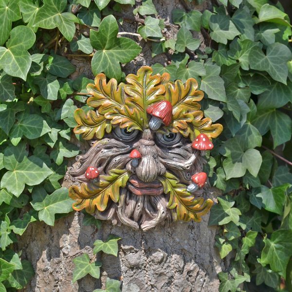 Veronese Design Greenman Wall Plaque - Cold Cast Bronze, Spring Medium Size, Nature-Inspired Decor - View #8