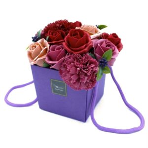 Purple Flowers Soap Bouquet Bag