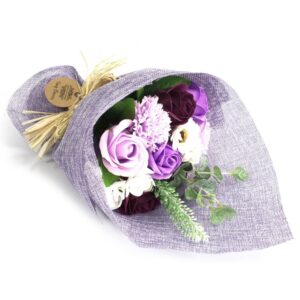 Standing Soap Flower Bouquet - Purples