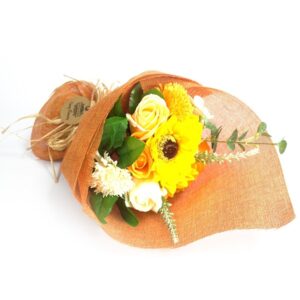 Standing Soap Flower Bouquet - Shades of Orange and Yellow