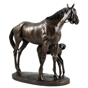 David Geenty Mare and Foal Cold Cast Bronze Sculpture