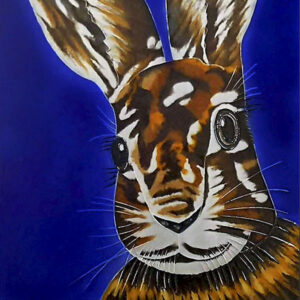 Hare Ceramic Tile | Sam Fenner's Hare Raising Handpainted 8" x 12" Art