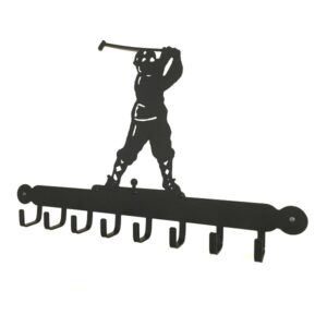 Poppy Forge Golfer Coat Rack - Solid Steel Black Coat or Tools Rack