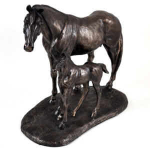 Harriet Glen Mare and Foal Cold Cast Bronze Statue