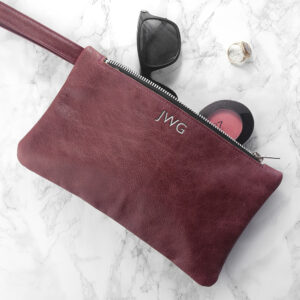 Monogrammed Clutch Bag - Silver Initials