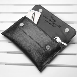 Soft Black Leather Personalised Ladies Bag - Script Font