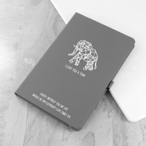Notebook for Fathers -Personalised I Love You A Ton - Grey