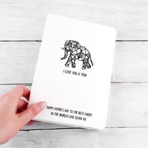 Notebook for Fathers -Personalised I Love You A Ton - White