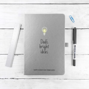 Personalised Dad Notebook - Bright Ideas A5 Design in Silver