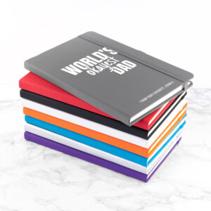 Personalised Dad Notebooks Black Worlds Okayest Dad - Choice of Colours